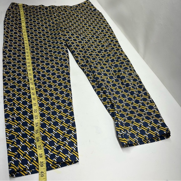 BODEN Glorious British style pull on size 16/18 Navy and Yellow Patterned Pants - Picture 6 of 10